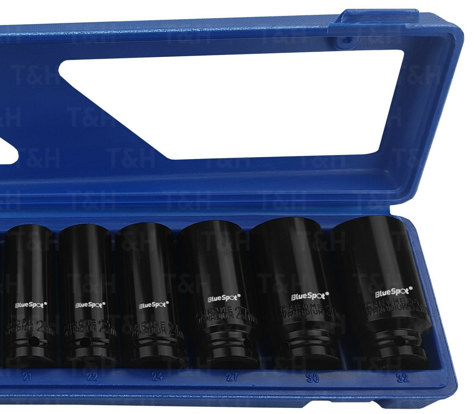 BLUESPOT 13PCS 1/2" DRIVE 6 POINT DEEP IMPACT SOCKETS 13MM - 32MM