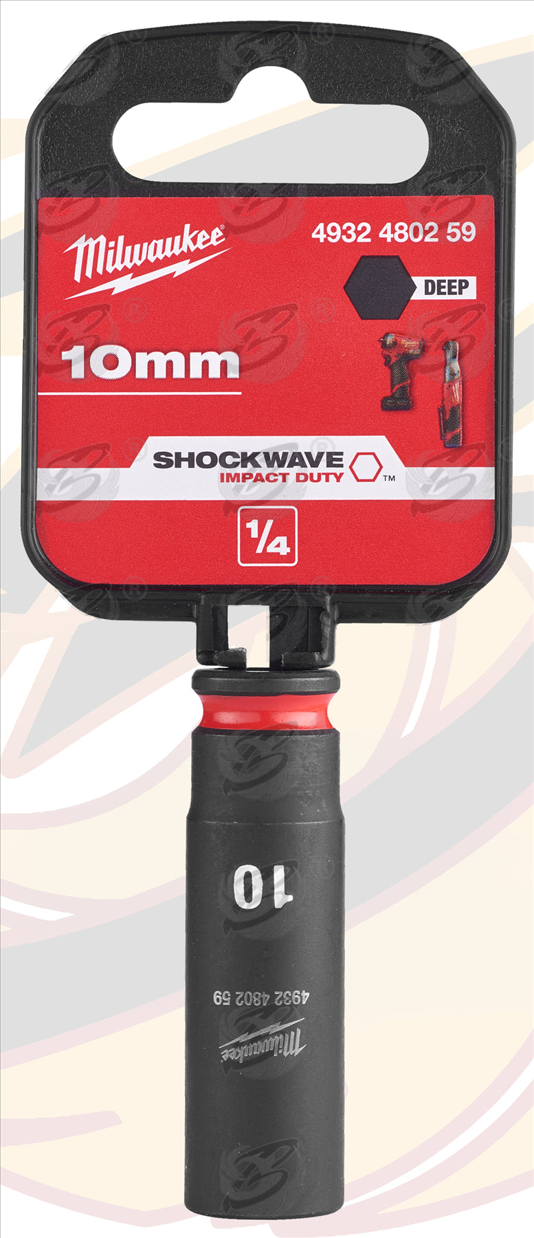 MILWAUKEE 10MM 1/4" DRIVE 6 POINT DEEP IMPACT SOCKET ( SINGLE )