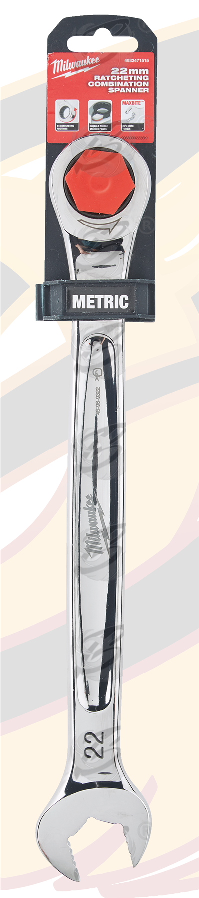 Milwaukee 22mm 144 Teeth Maxbite Ratchet Spanner ( 4932471515 )