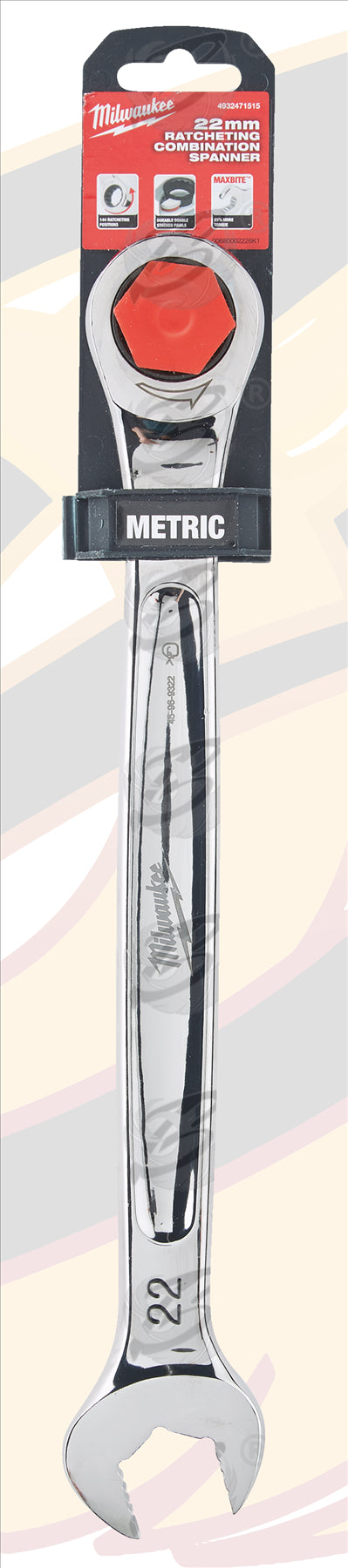 MILWAUKEE 22MM 144 TEETH MAXBITE RATCHET SPANNER