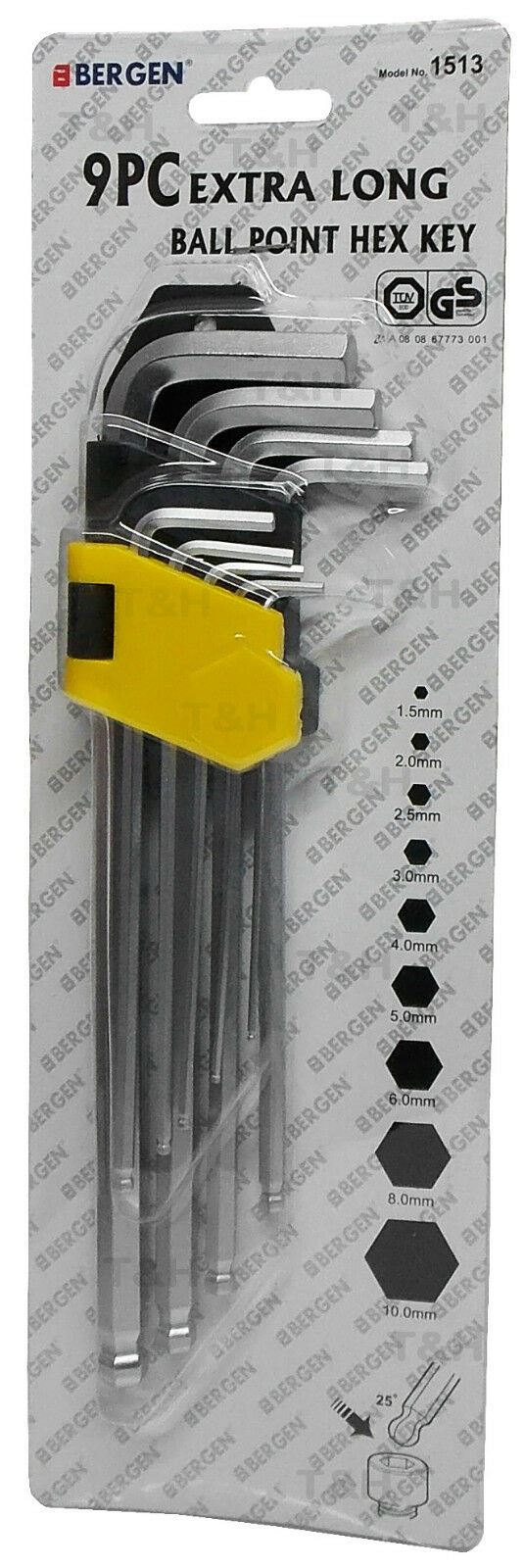 US PRO 9PCS EXTRA LONG BALL END HEX KEY SET H1.5 - H10