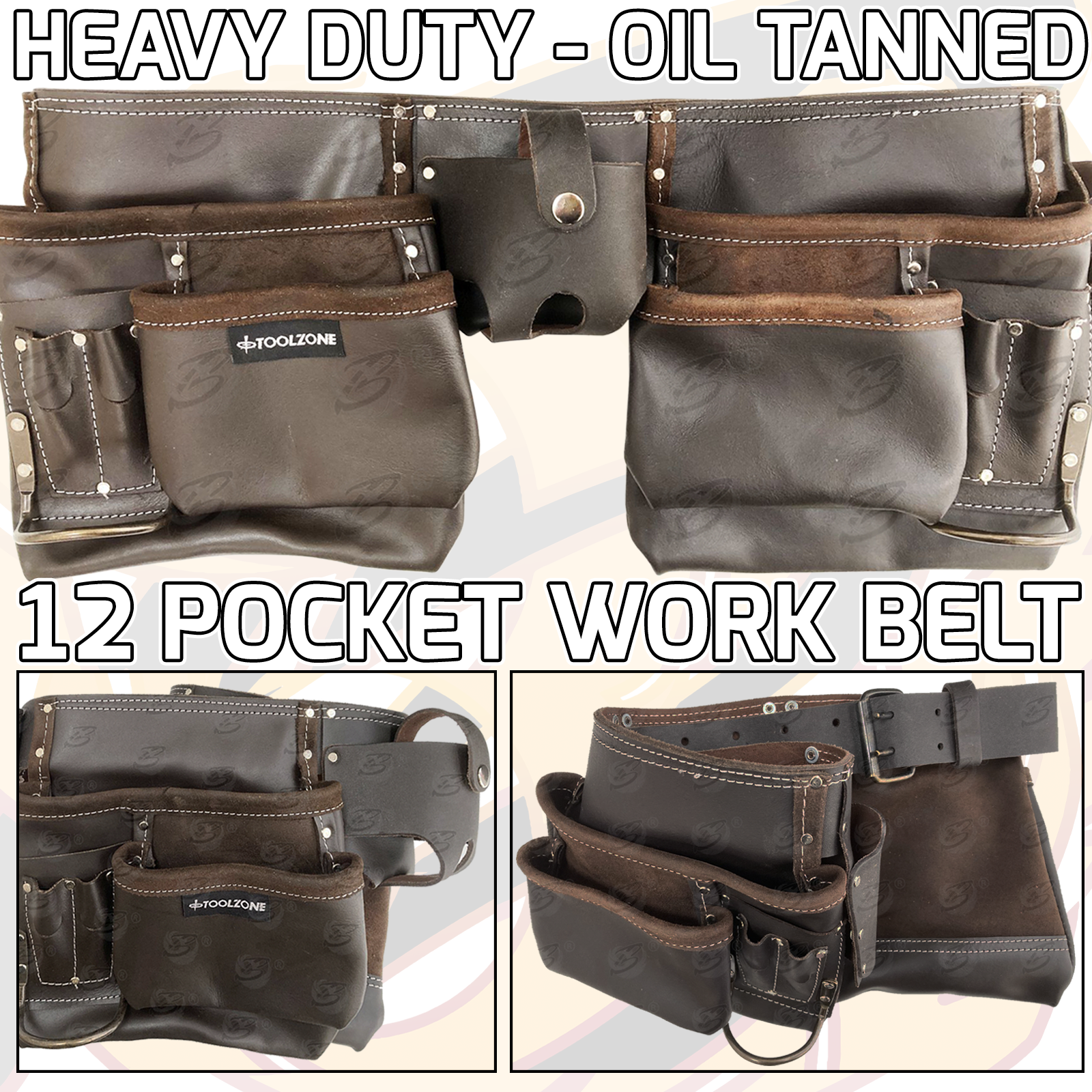 Toolzone Double Leather Work Belt ( TB070 )