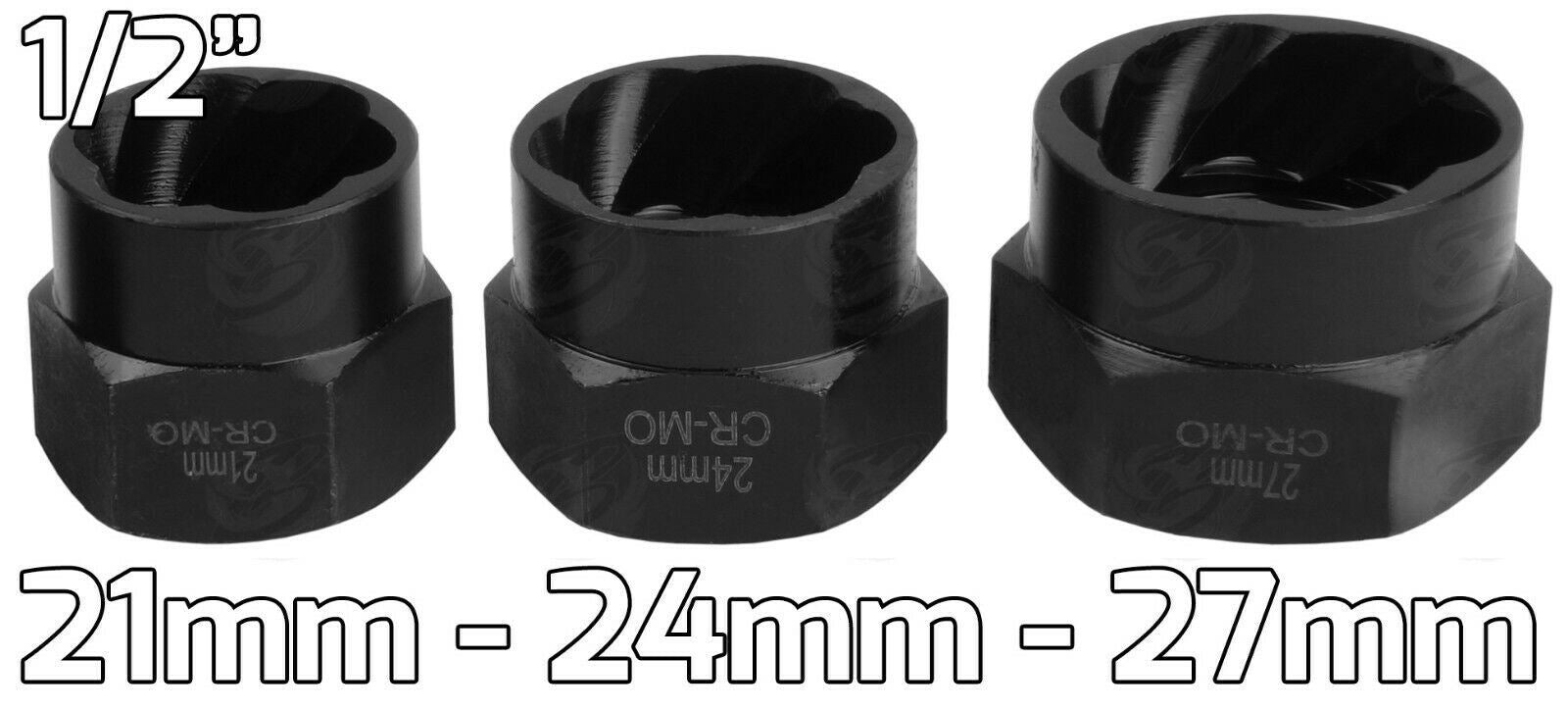 US PRO 15PCS 3/8" & 1/2" DRIVE IMPACT TWIST SOCKETS 9MM - 27MM