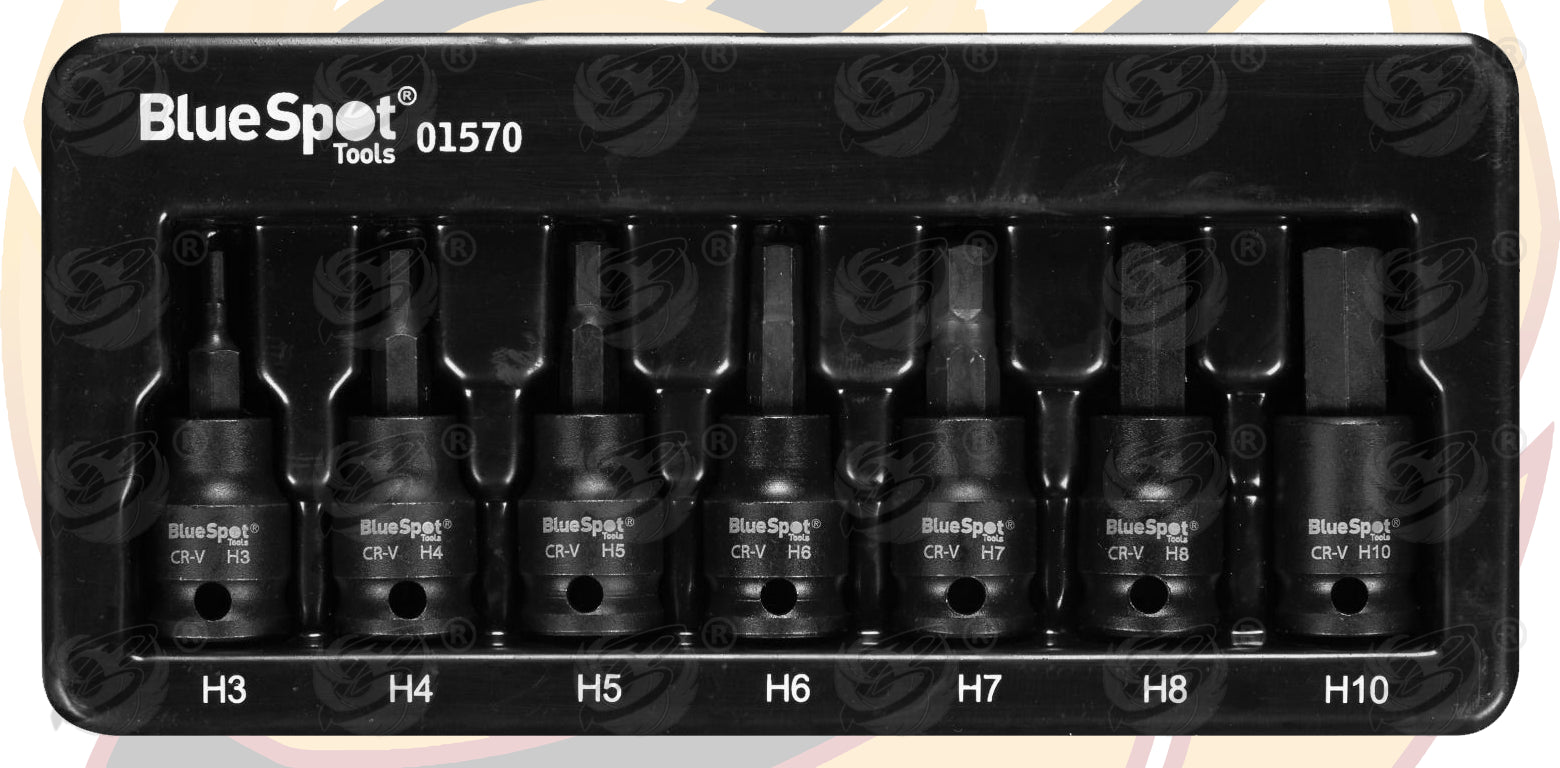 BLUESPOT 9PCS 3/8" DRIVE IMPACT HEX BIT SOCKETS H3 - H10