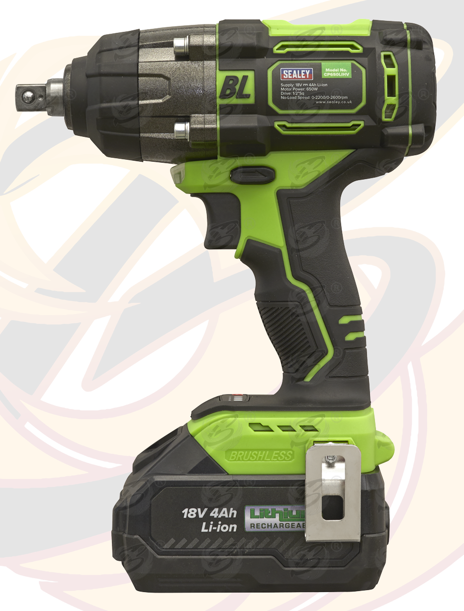 Sealey 18V 4Ah 1/2" Drive Cordless Brushless Impact Wrench 650Nm ( CP650LIHV )