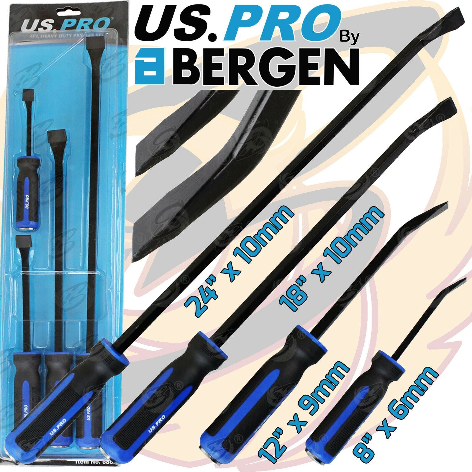 US PRO 4PCS HEAVY DUTY PRY BAR SET
