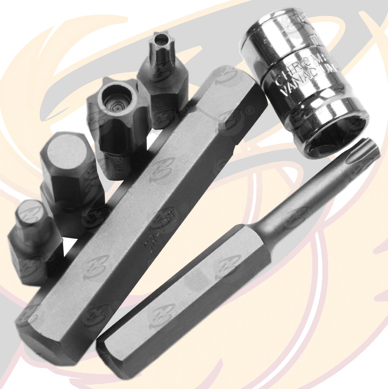 US PRO 42PCS HEX - TORX - SPLINE - RIBE BIT SOCKETS