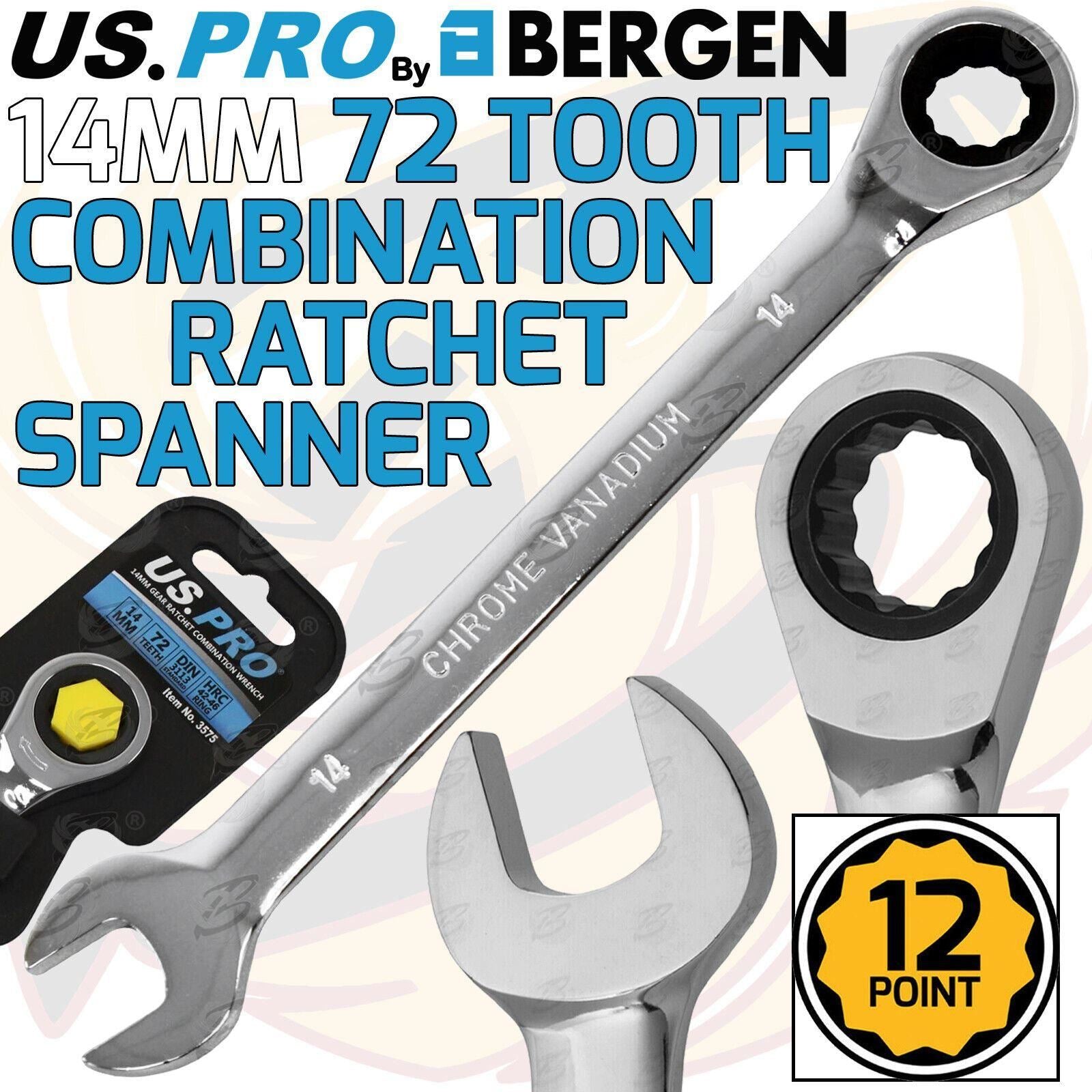 US Pro 14mm 72 Tooth Ratchet Spanner ( 3575 )