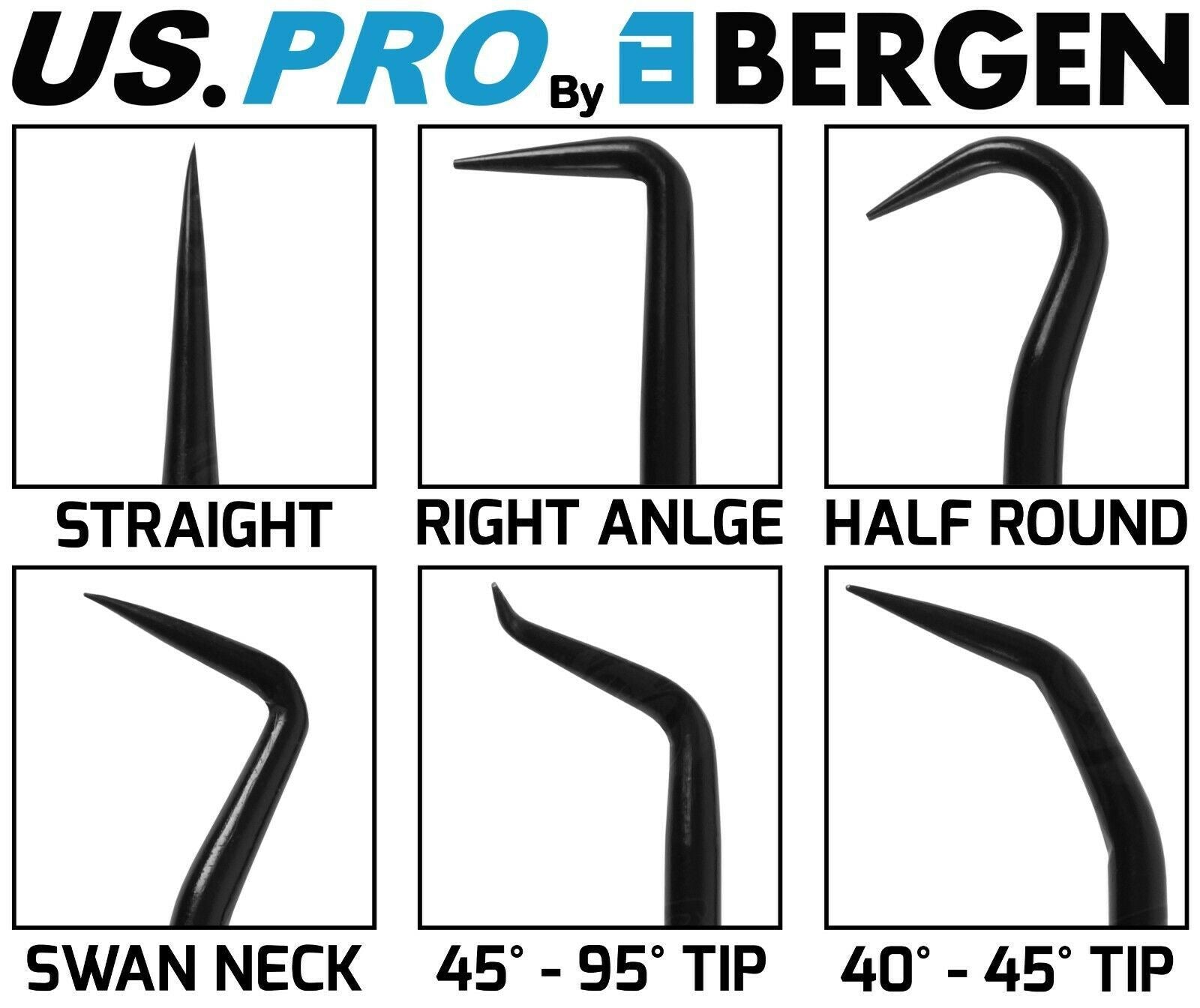 US PRO 6PCS LONG REACH HOOK & PICK SET