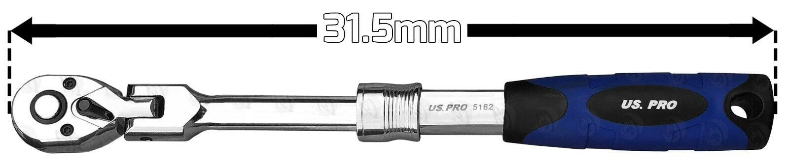 US PRO 3/8" DRIVE 72 TOOTH FLEXI HEAD EXTENDABLE RATCHET HANDLE