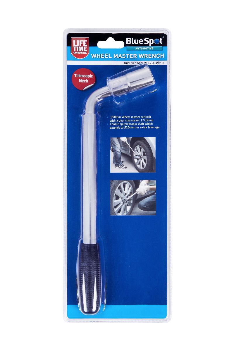 BlueSpot L Type Telescopic Wheel Wrench (17 & 19mm) With A Manufacturers LifeTime Guarantee 45104
