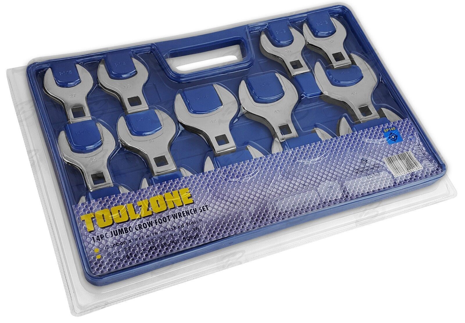Toolzone 14 Piece 1/2" Drive Jumbo Crowfoot Spanners 27mm - 50mm SP140
