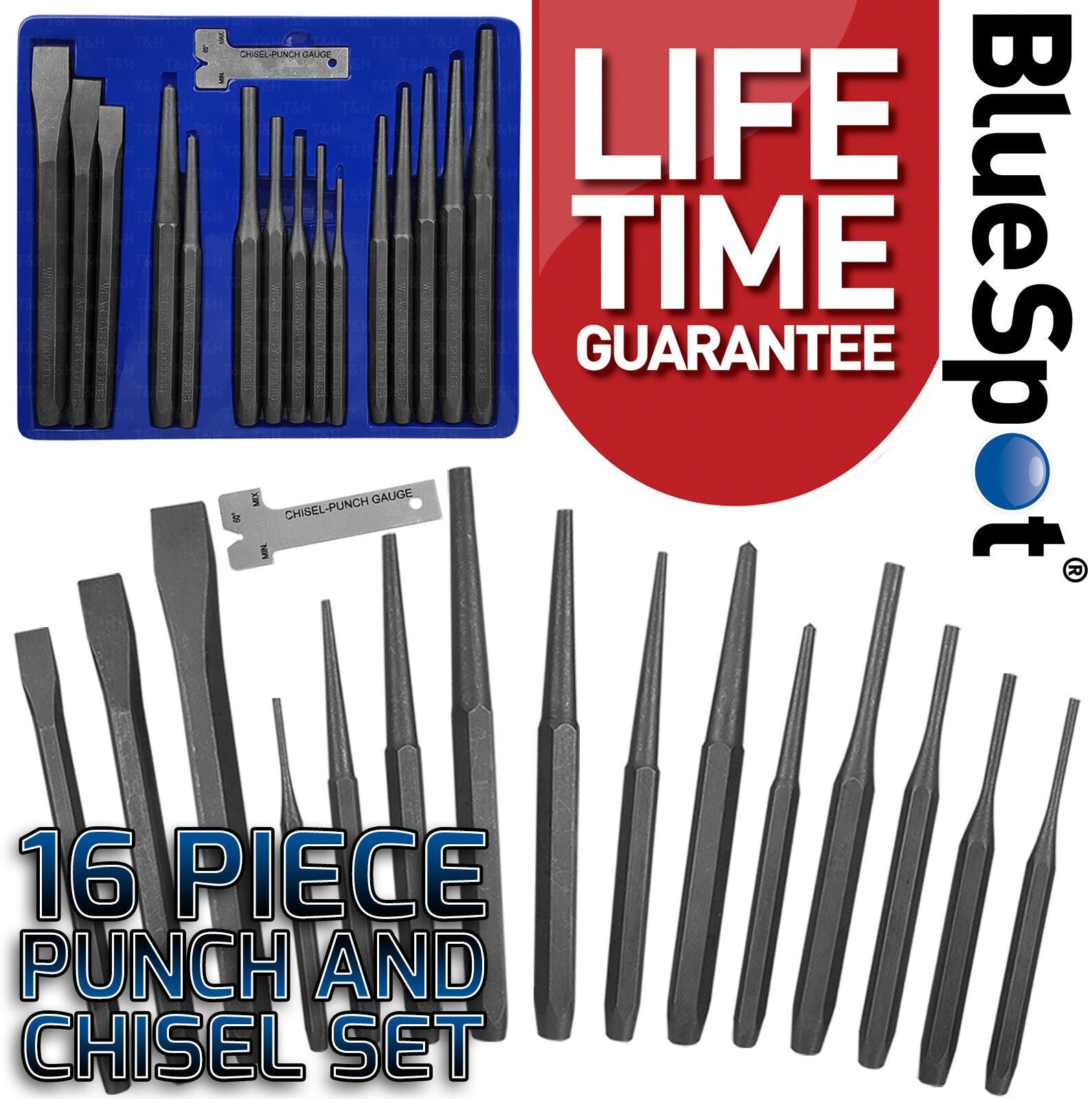 BlueSpot 16 Piece Punch & Chisel Set 22447