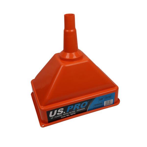 US Pro 10" Funnel With Filter - Orange 9270