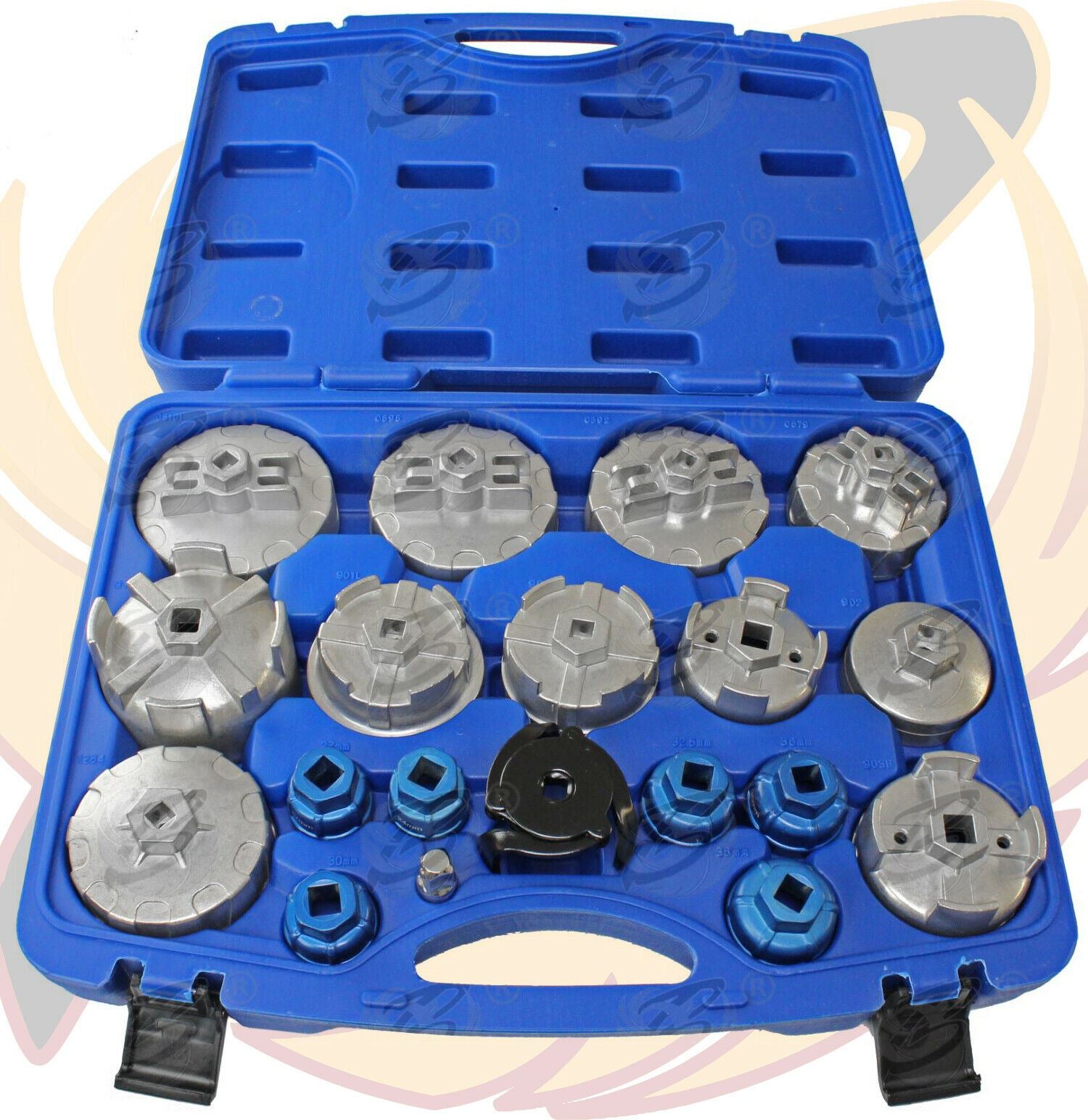 US PRO 19PCS 3/8" &1/2" DRIVE OIL FILTER CUP SET