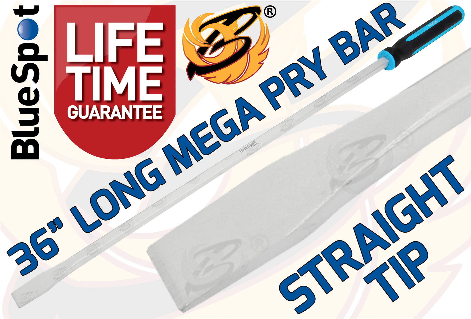 BlueSpot 36" Extra Long Straight Go - Through Pry Bar ( 25549 )