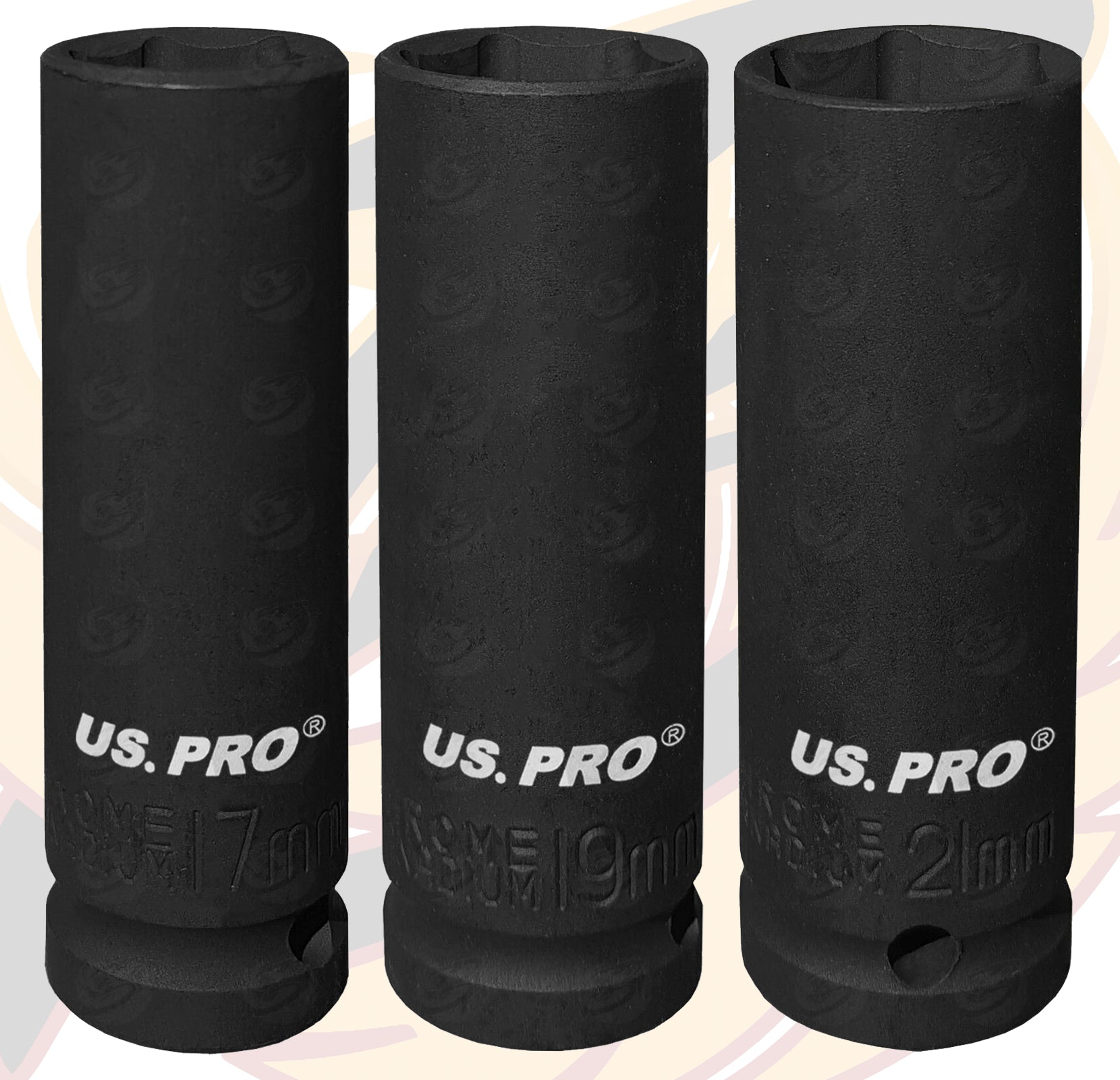 US PRO 1/2" DRIVE COMPACT AIR IMPACT WRENCH 1070Nm NBT ( THE MINI LEGEND ) & 17MM - 19MM - 21MM DEEP IMPACT SOCKETS