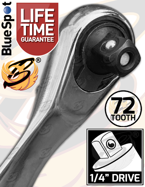 BlueSpot Mini 1/4" Drive 72 Tooth Ratchet Handle ( 02028 )
