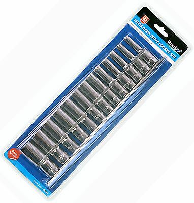 BLUESPOT 13PCS 3/8" DRIVE 6 POINT DEEP SOCKETS 6MM - 19MM