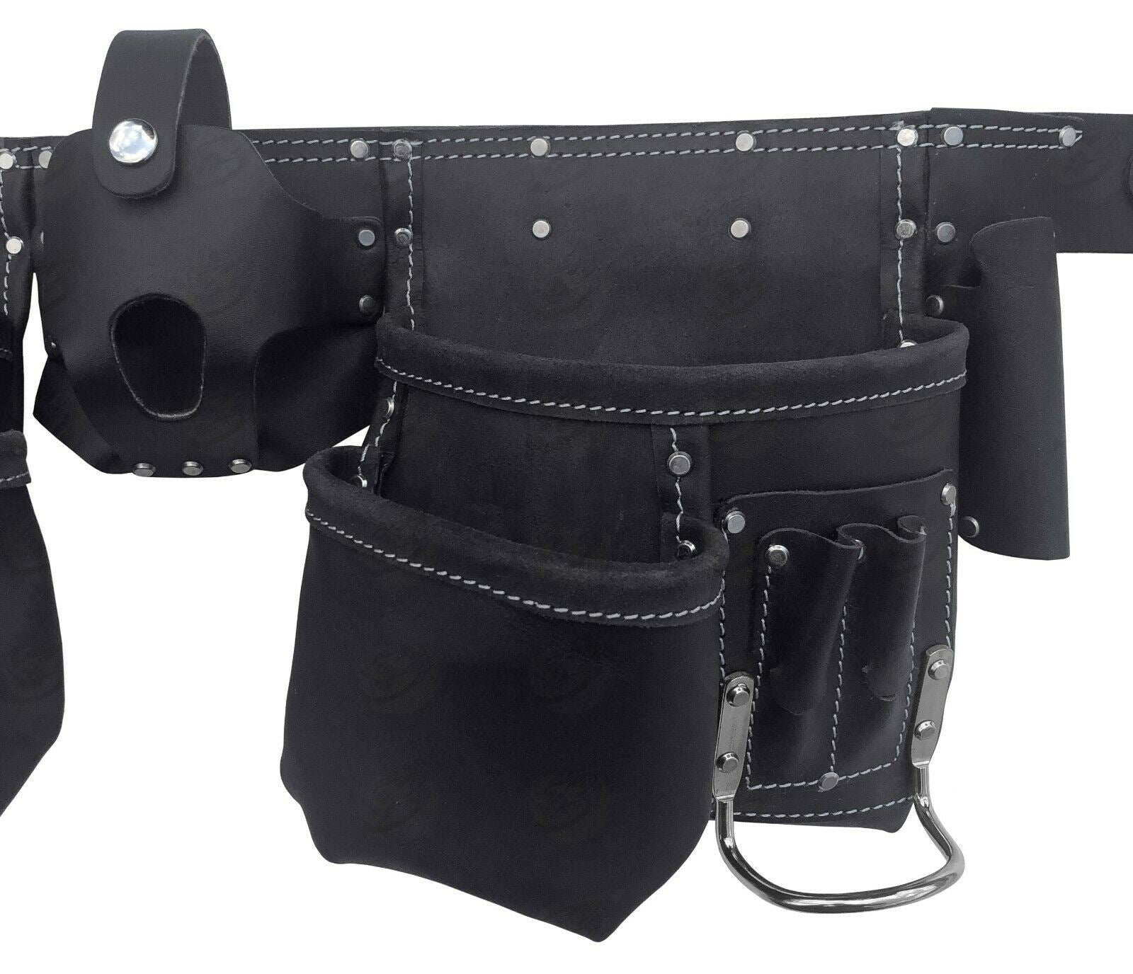 US PRO 11 POCKET DOUBLE LEATHER WORK BELT