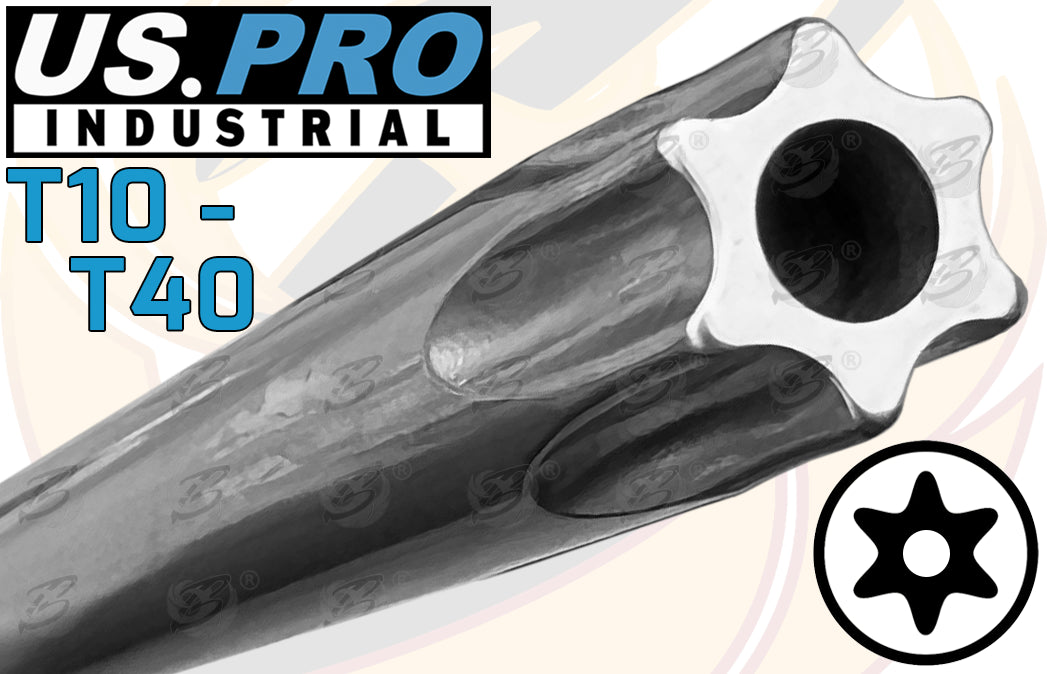US PRO INDUSTRIAL 8PCS MAGNETIC TAMPER PROOF TORX SCREWDRIVER SET T8 - T40