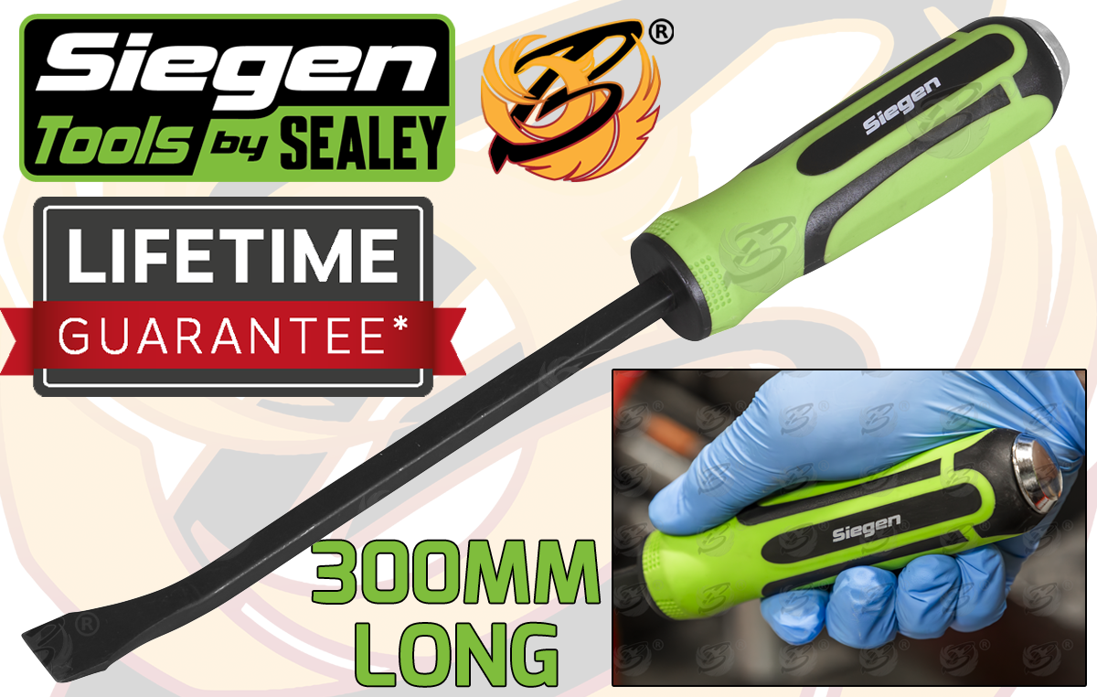 Siegen Angled Pry Bar Set With Hammer Cap Heavy-Duty 4 Piece S01138