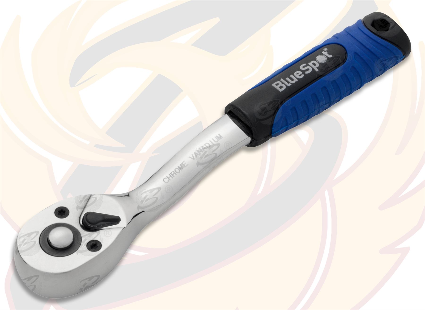 BlueSpot 1/4" Drive 72 Tooth Soft Grip Curved Ratchet Handle ( 02010 )