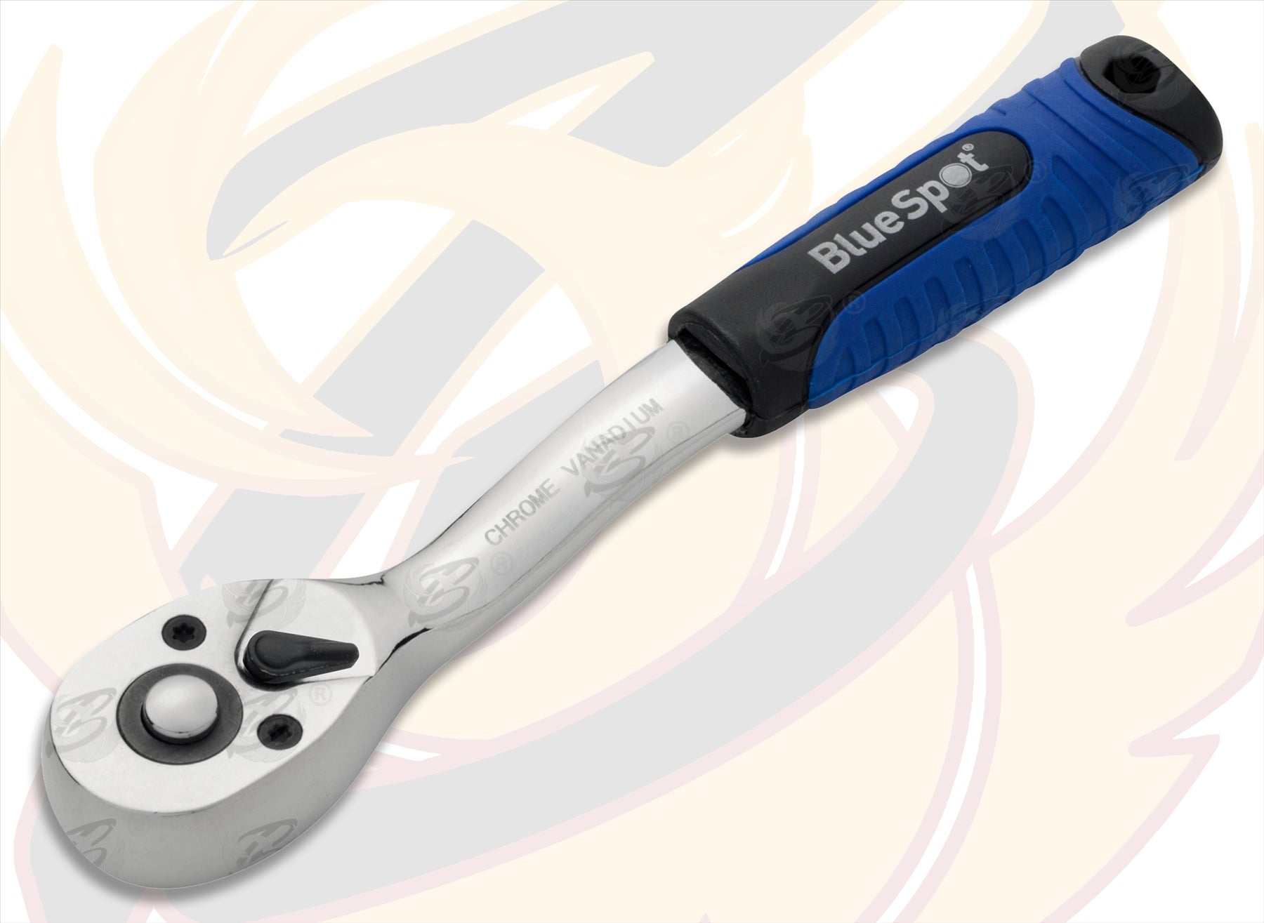 BLUESPOT 1/4" DRIVE 72 TOOTH SOFT GRIP CURVED RATCHET HANDLE