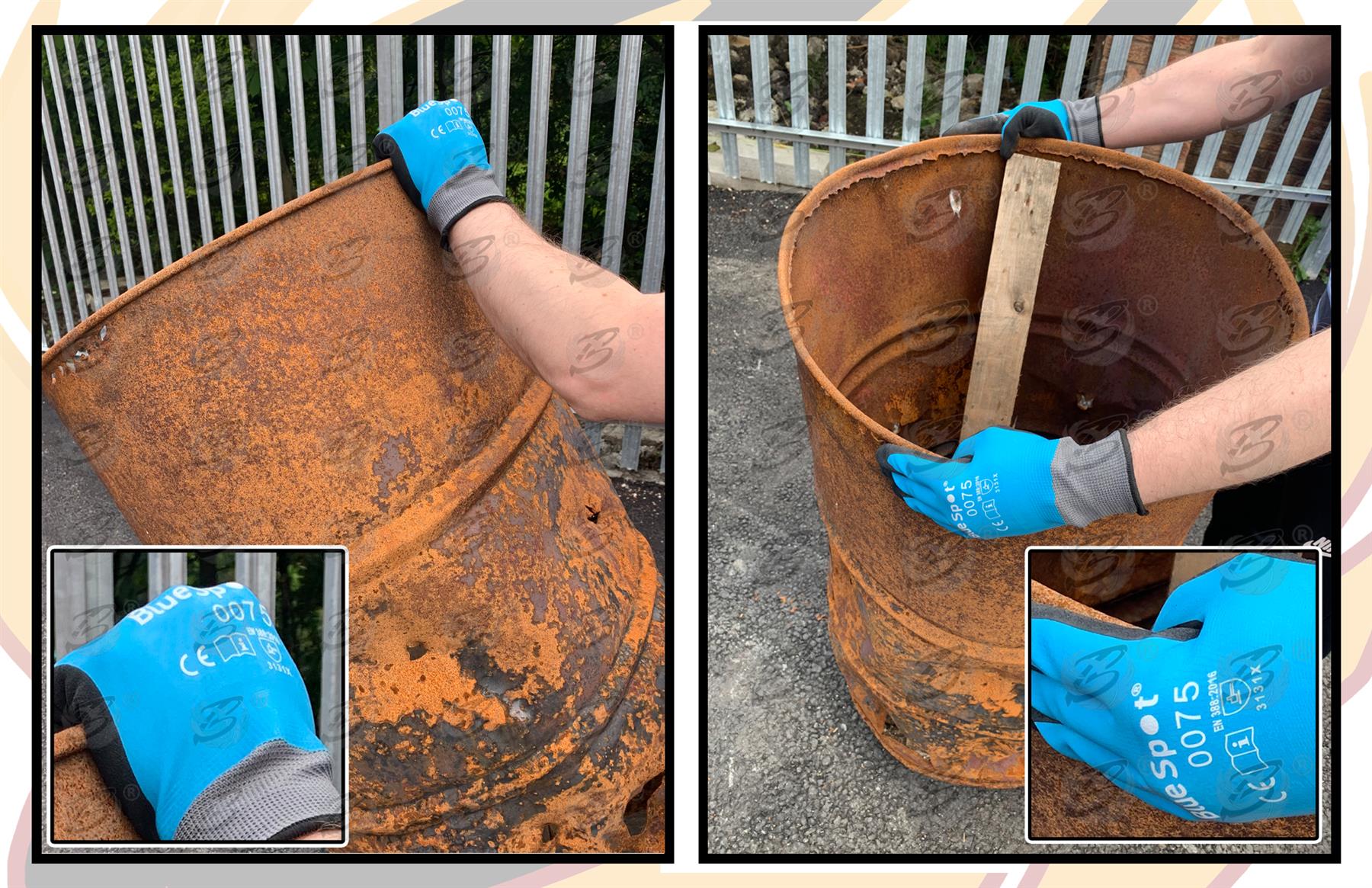 BLUESPOT LATEX WATER RESISTANT WORK GLOVES ( x 12 PAIRS ) ( L )