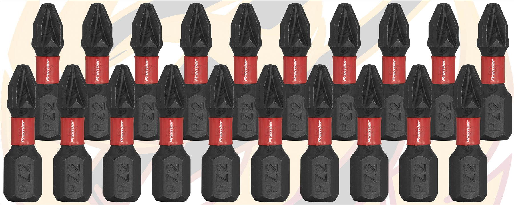 SEALEY 20PCS x PZ2 x 25mm IMPACT DRILL / DRIVER BITS