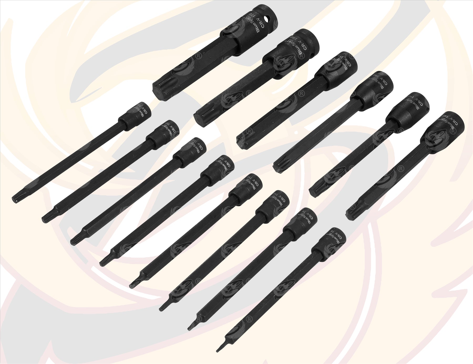 BLUESPOT 30PCS 1/4" & 3/8" & 1/2" DRIVE IMPACT TORX BIT SOCKETS T6 - T70 & 4PCS IMPACT SOCKET ADAPTERS