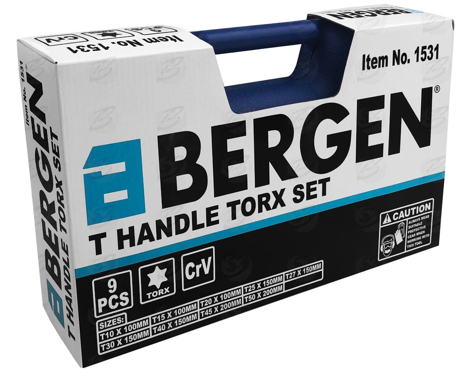 US Pro 9 Piece T Handle Torx Keys T10 - T50 1613