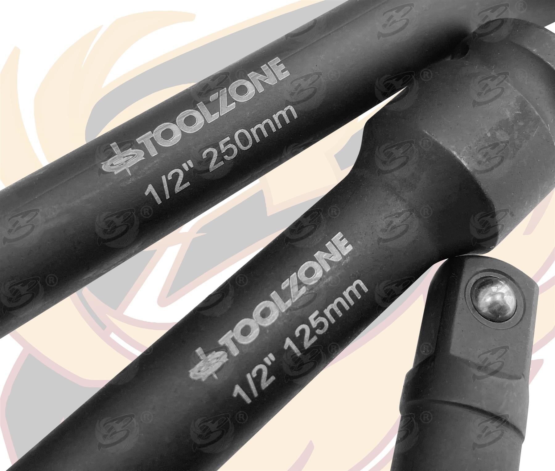 TOOLZONE 19PCS 1/2" DRIVE 6 POINT DEEP IMPACT SOCKETS & EXTENSIONS 10MM - 32MM