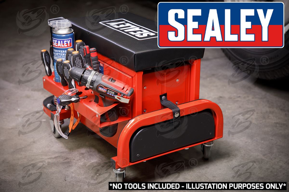 SEALEY MECHANIC STOOL / UTILTIY BOX ( RED )