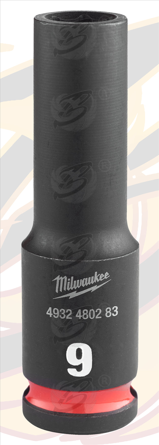 MILWAUKEE 9MM 3/8" DRIVE 6 POINT DEEP IMPACT SOCKET ( SINGLE )