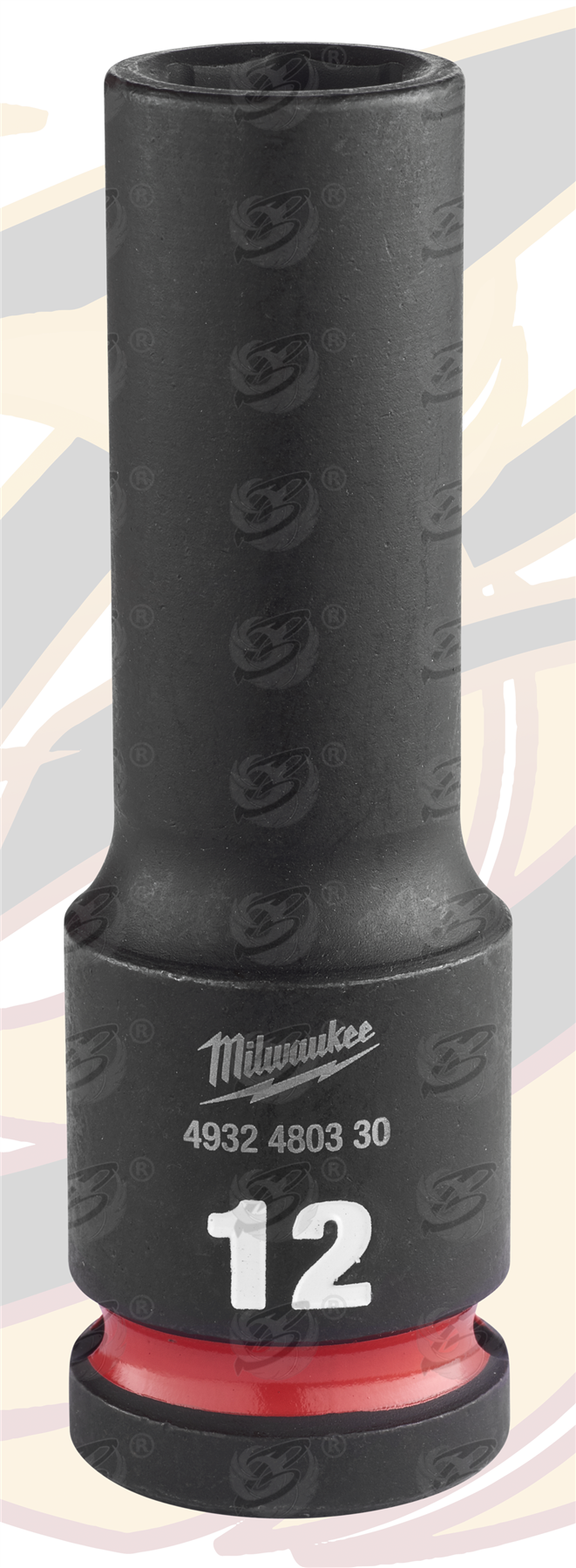 Milwaukee 12mm 1/2" Drive 6 Point Deep Impact Socket ( Single ) ( 4932480330 )