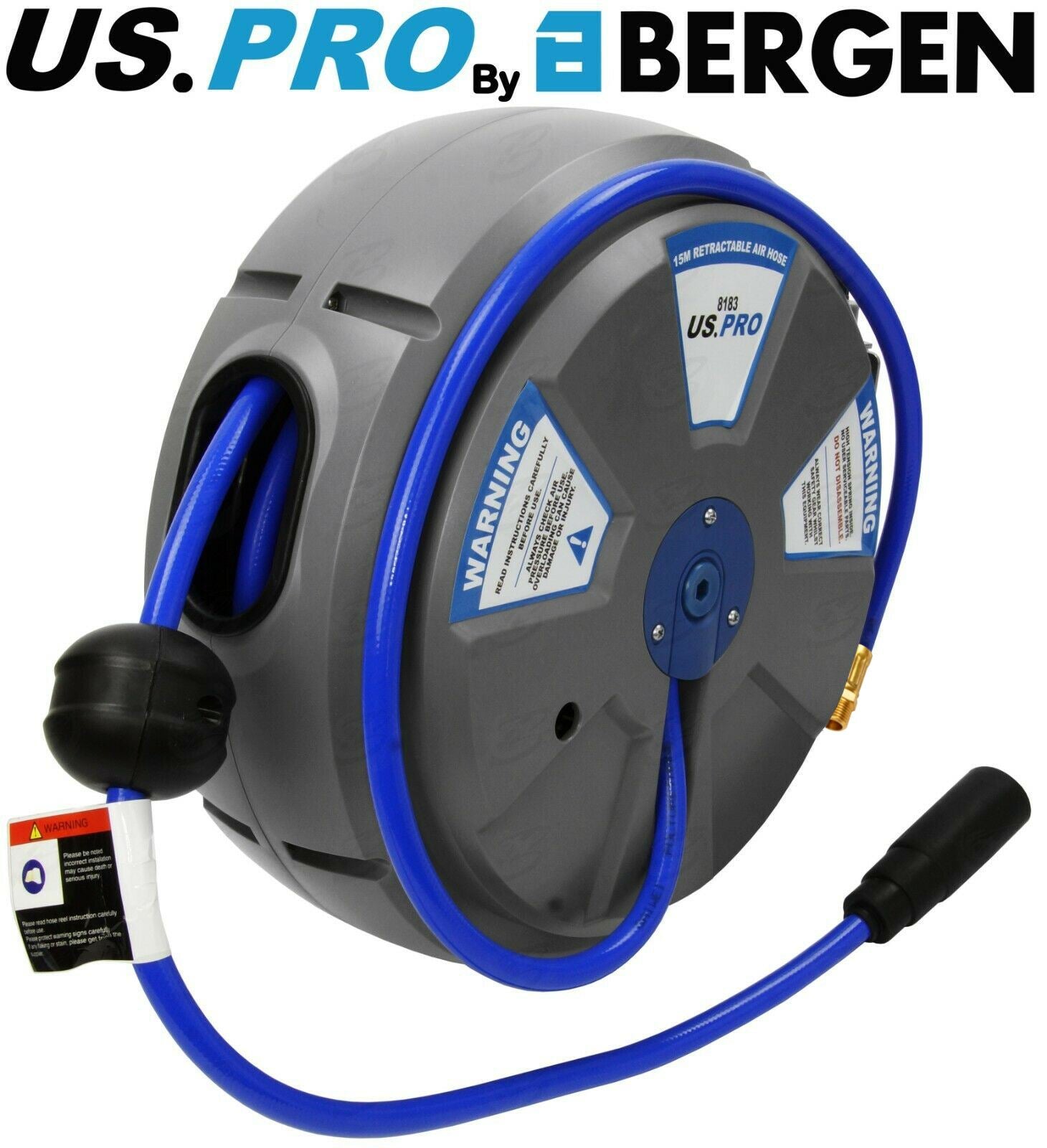US PRO 15M x 8MM RETRACTABLE AIR HOSE REEL