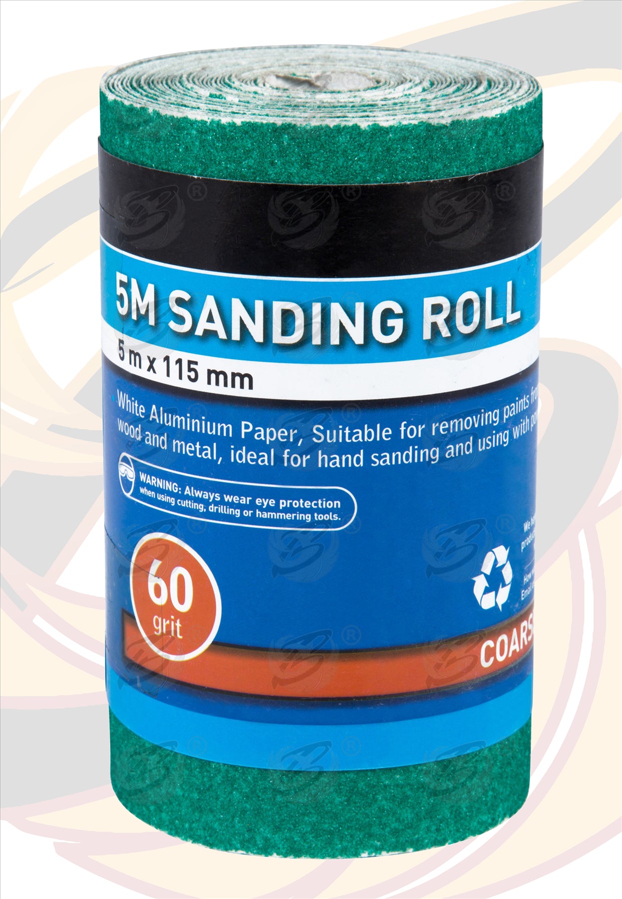 BLUESPOT 60 GRIT SANDING ROLL ( 5M x 115MM ) ( 8 ROLLS )
