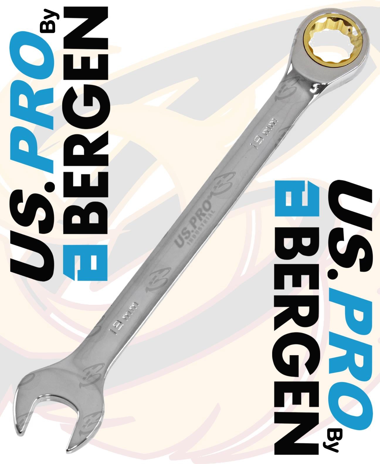 US PRO 12PCS COMBINATION RATCHET SPANNER SET 8MM - 19MM