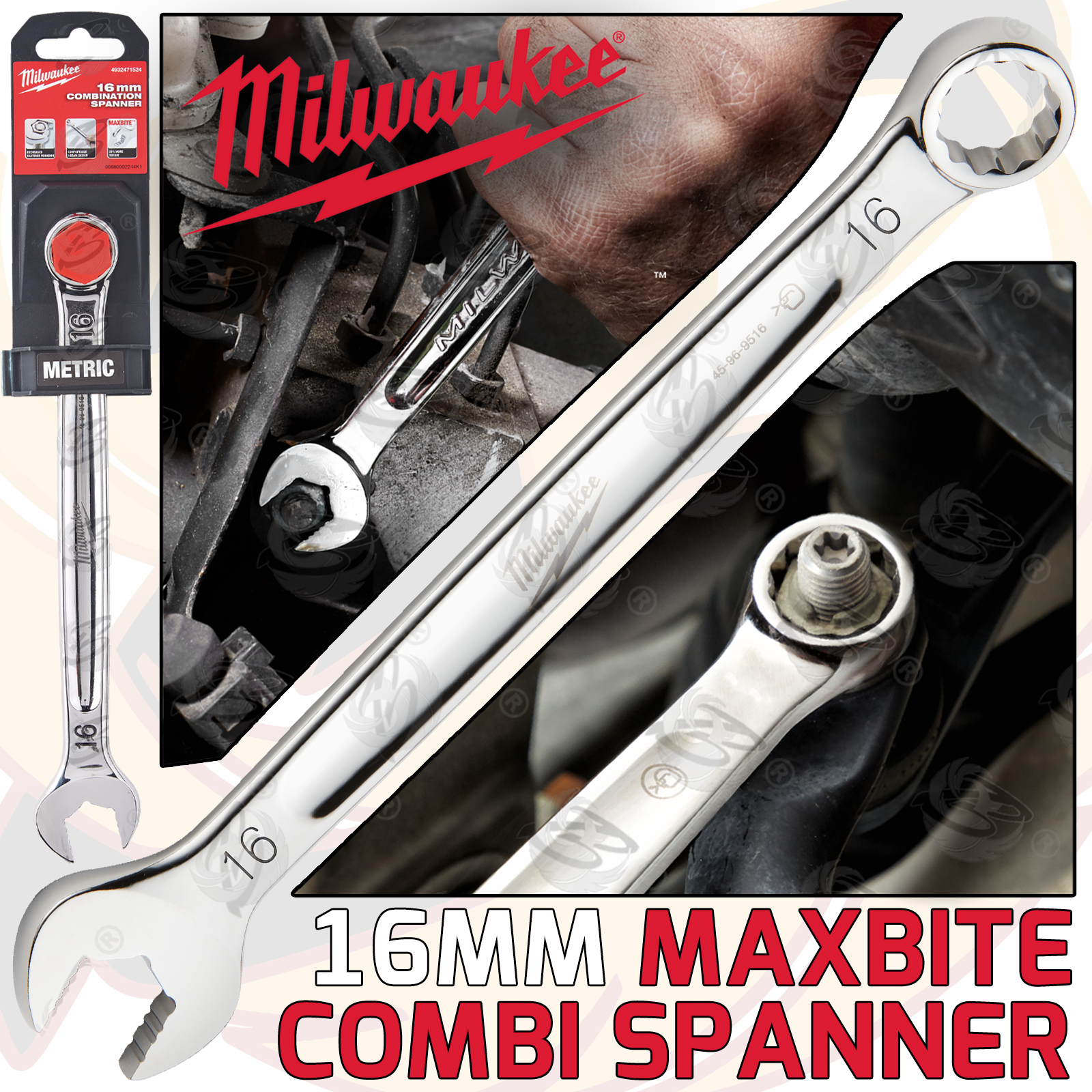 Milwaukee 16mm Maxbite Combination Spanner ( Single ) ( 4932471524 )
