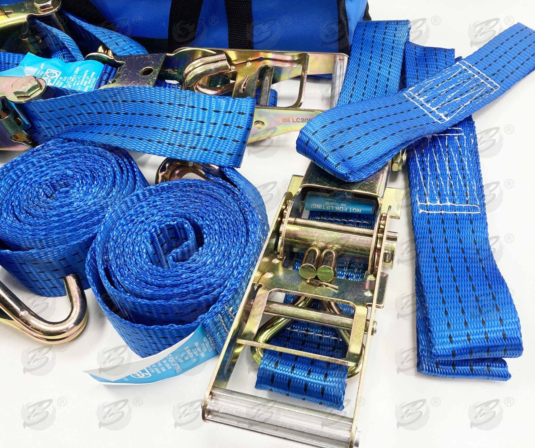 TOOLZONE 16PCS RATCHET STRAP / TIE DOWN SET ( CAR TRANSPORTER SET )