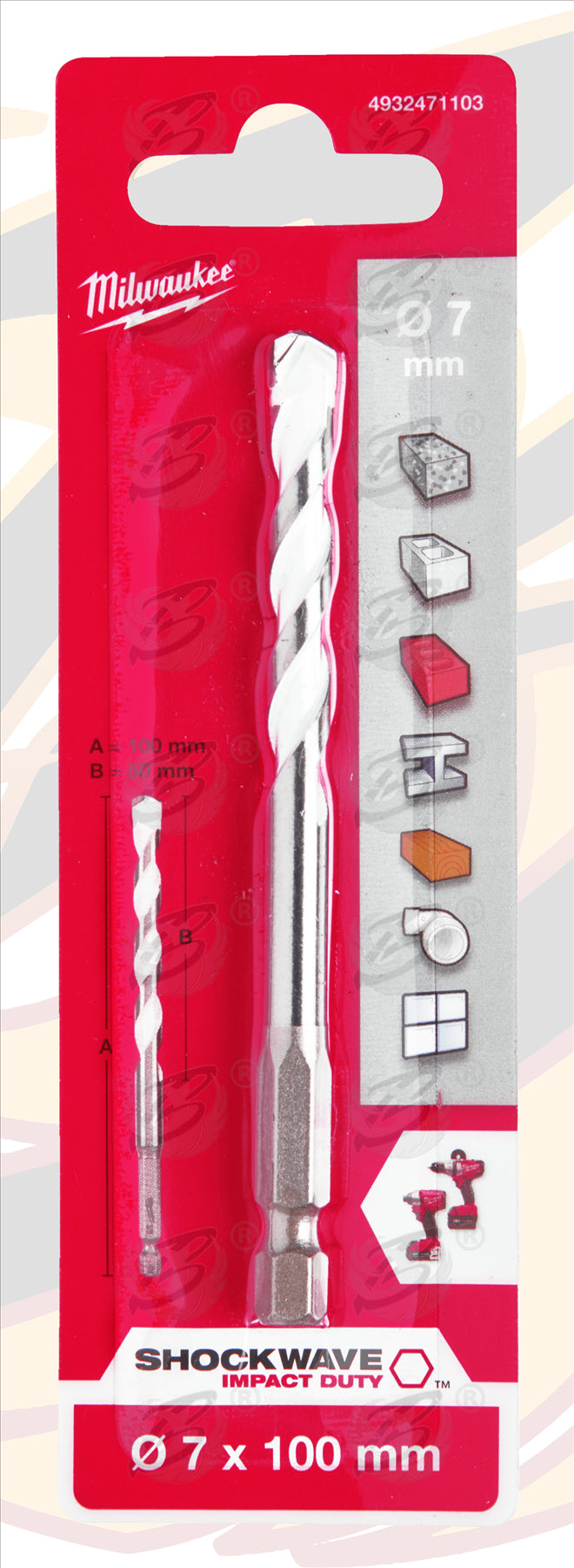 MILWAUKEE 7mm x 100mm MULTI MATERIAL DRILL BIT