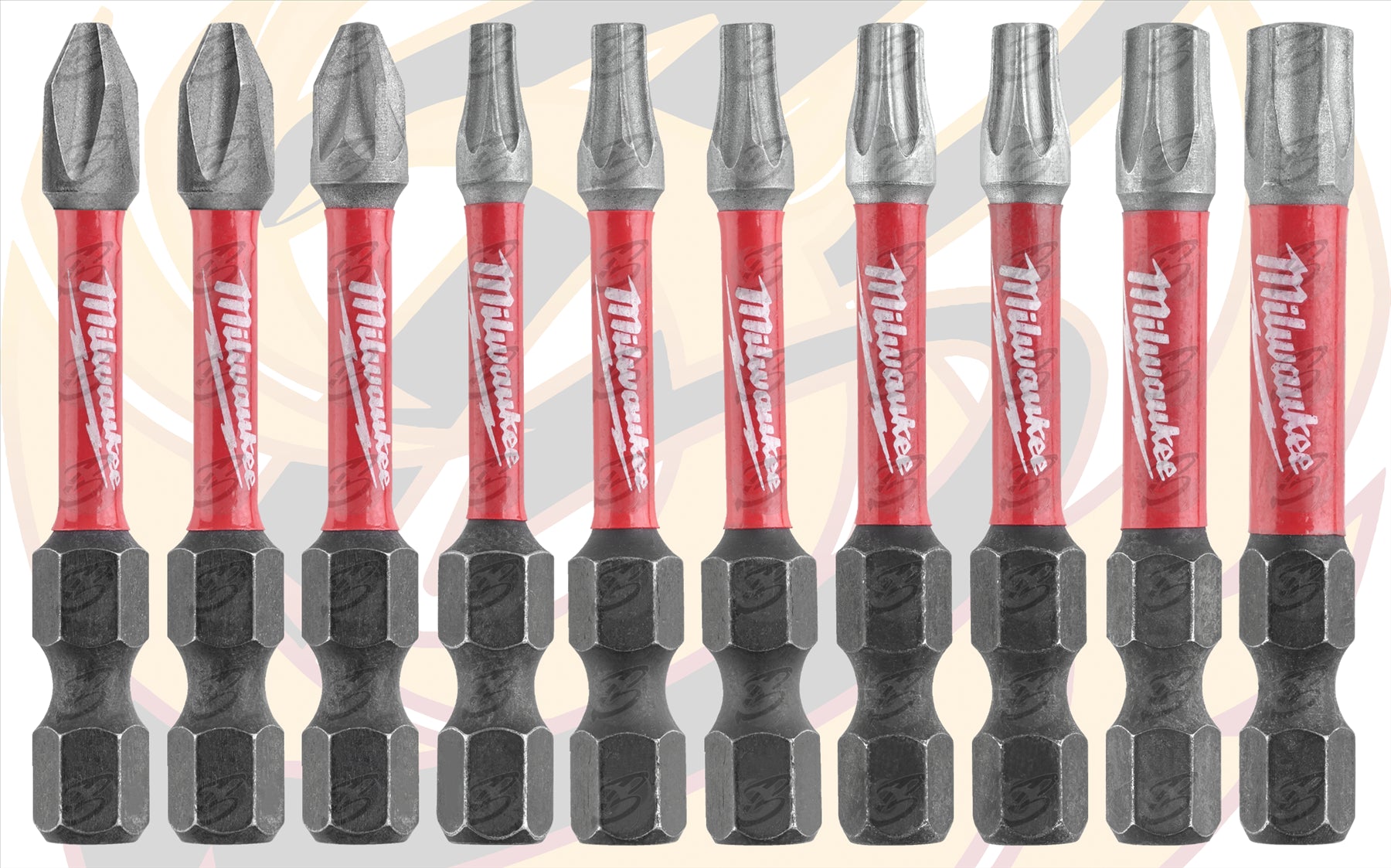 MILWAUKEE 10PCS IMPACT DRILL / DRIVER BIT SET ( SHOCKWAVE IMPACT DUTY )