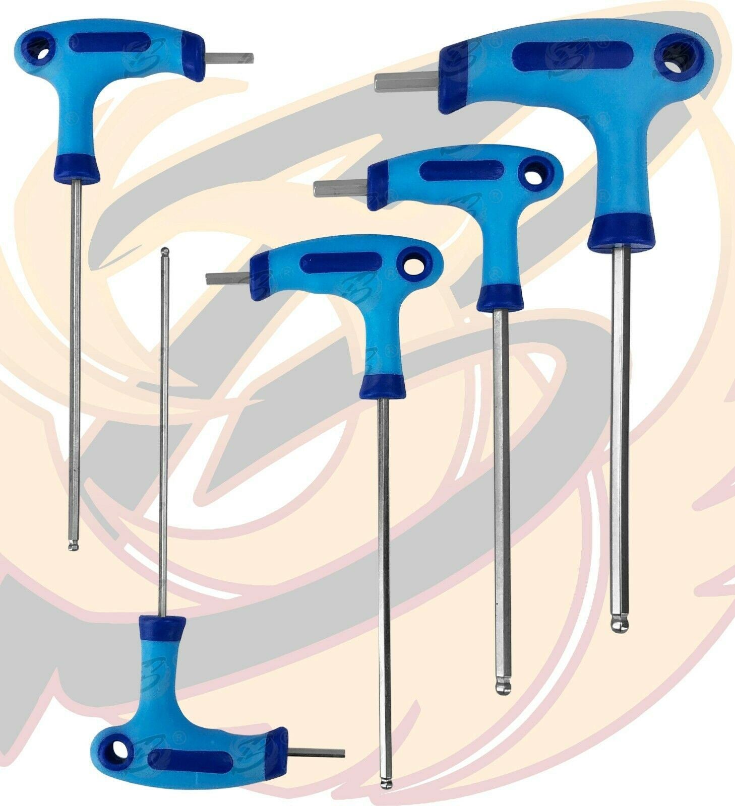 BLUESPOT 10PCS T HANDLE BALL ENDED HEX KEY SET H2 - H10