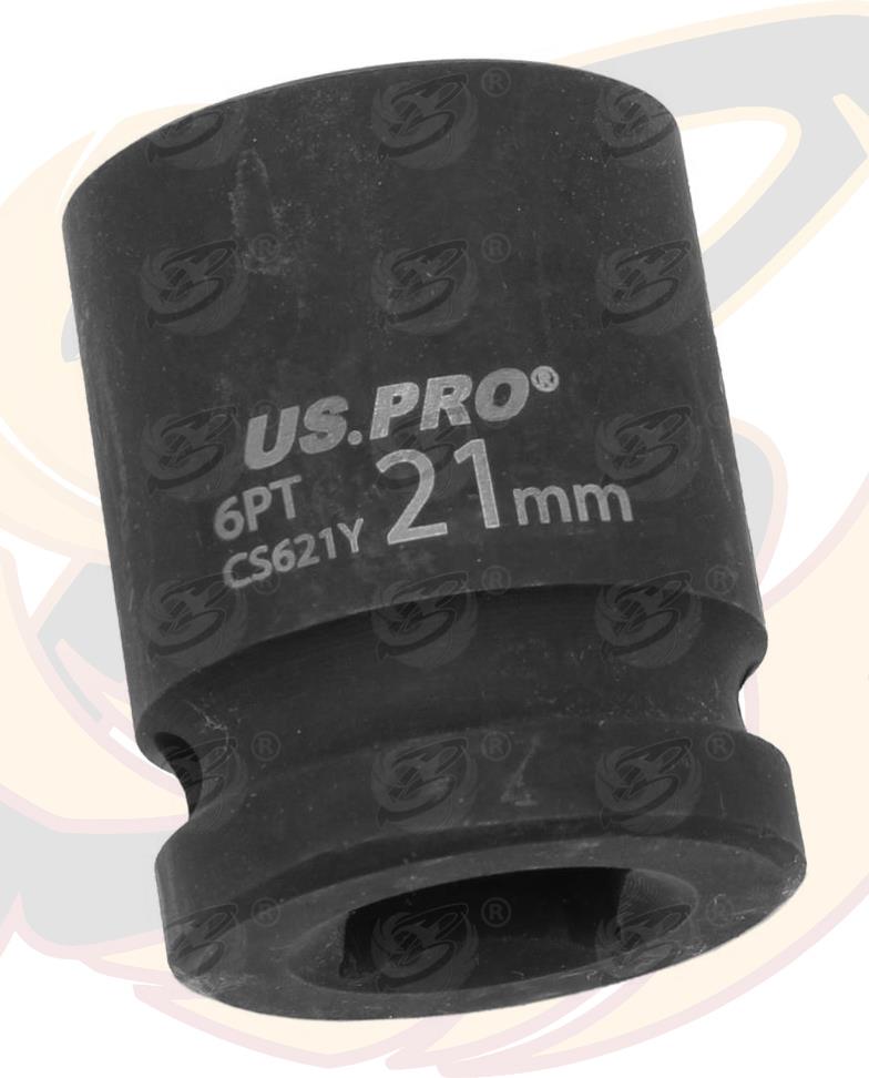 US Pro 21mm 1/2" Drive 6 Point Shallow Impact Socket 3822