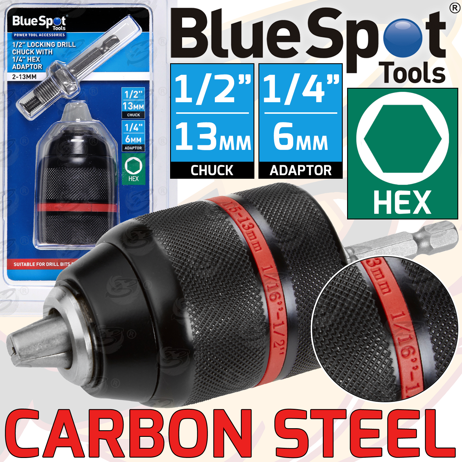 BlueSpot Impact Driver / Drill Chuck Adaptors 19265
