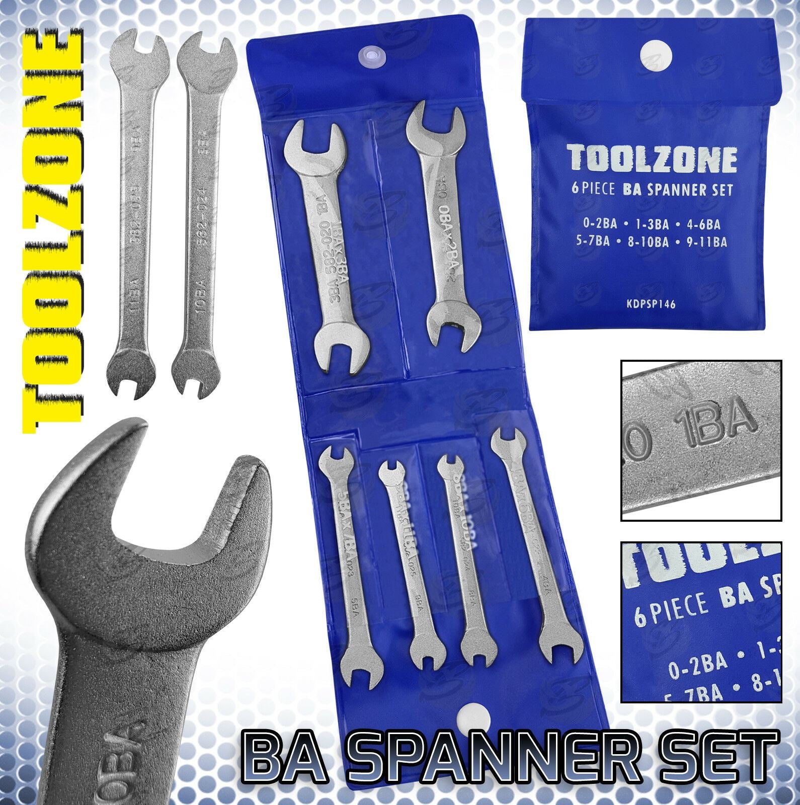 TOOLZONE 6PCS BA SPANNERS 0 - 11BA