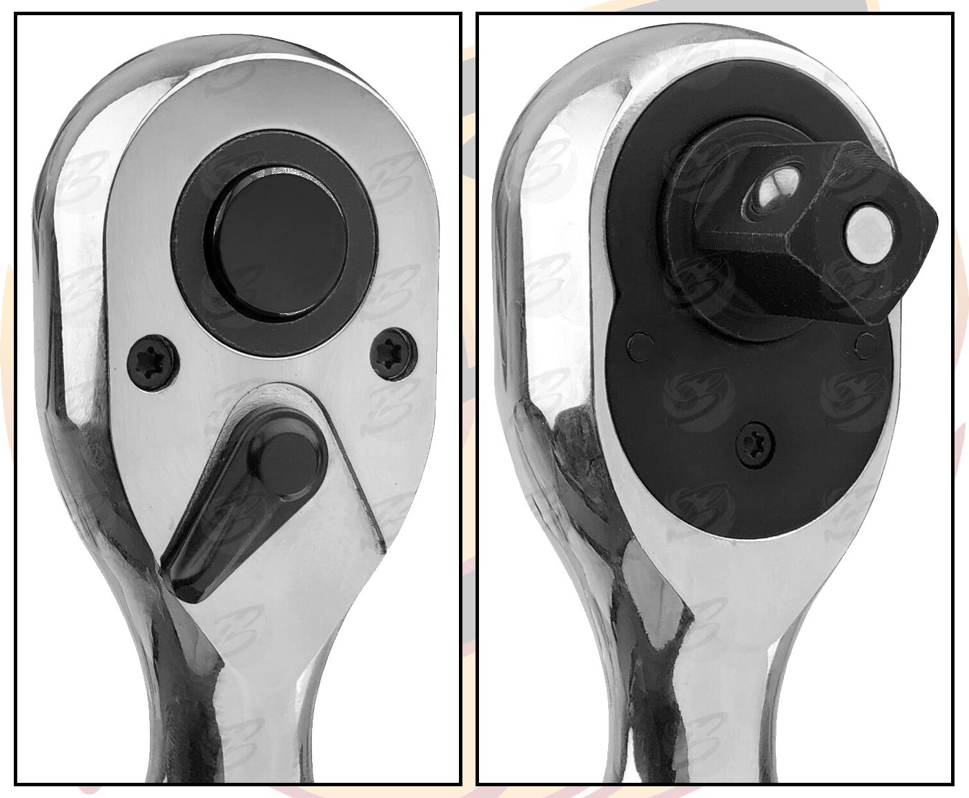 SIEGEN 3PCS 1/4" & 3/8" & 1/2" DRIVE 72 TOOTH EXTRA LONG RATCHET HANDLES