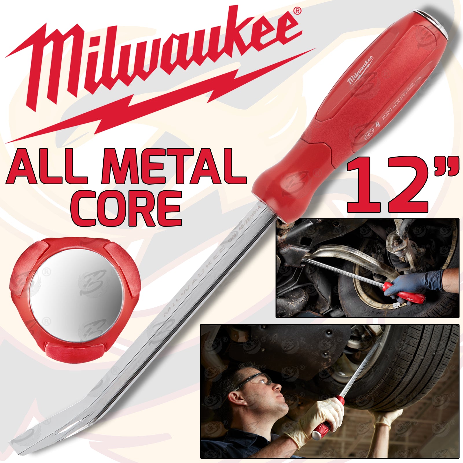 MILWAUKEE 4PCS ALL METAL CORE PRY BAR SET