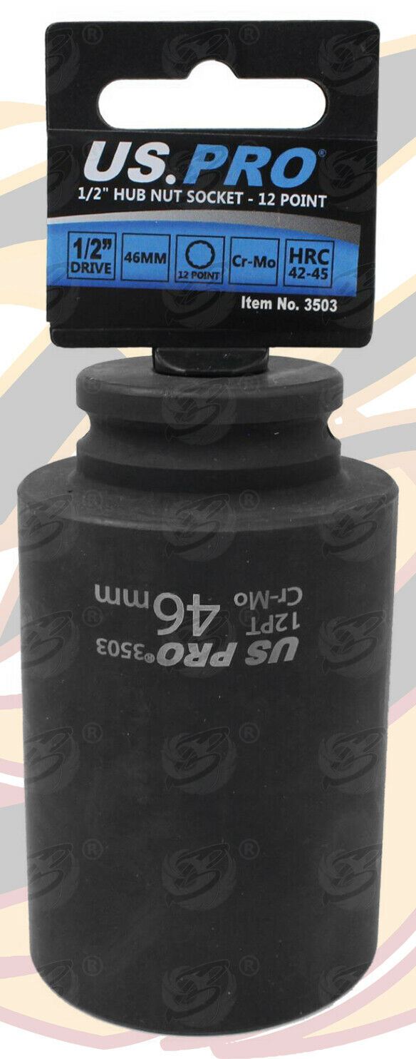US PRO 46MM 1/2" DRIVE 12 POINT DEEP IMPACT SOCKET ( 100MM LONG ) ( SINGLE )